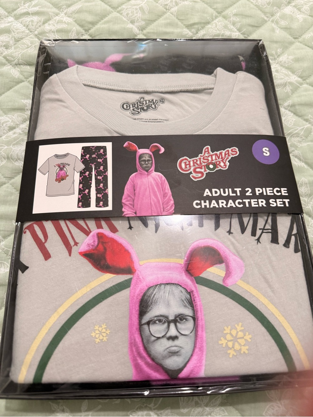 A Christmas Story Pink Bunny Adult 2-Piece Pajama Set - Pink (S)